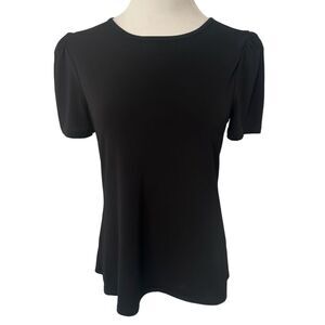 New! Express Black Short Sleeve Top Sz L
